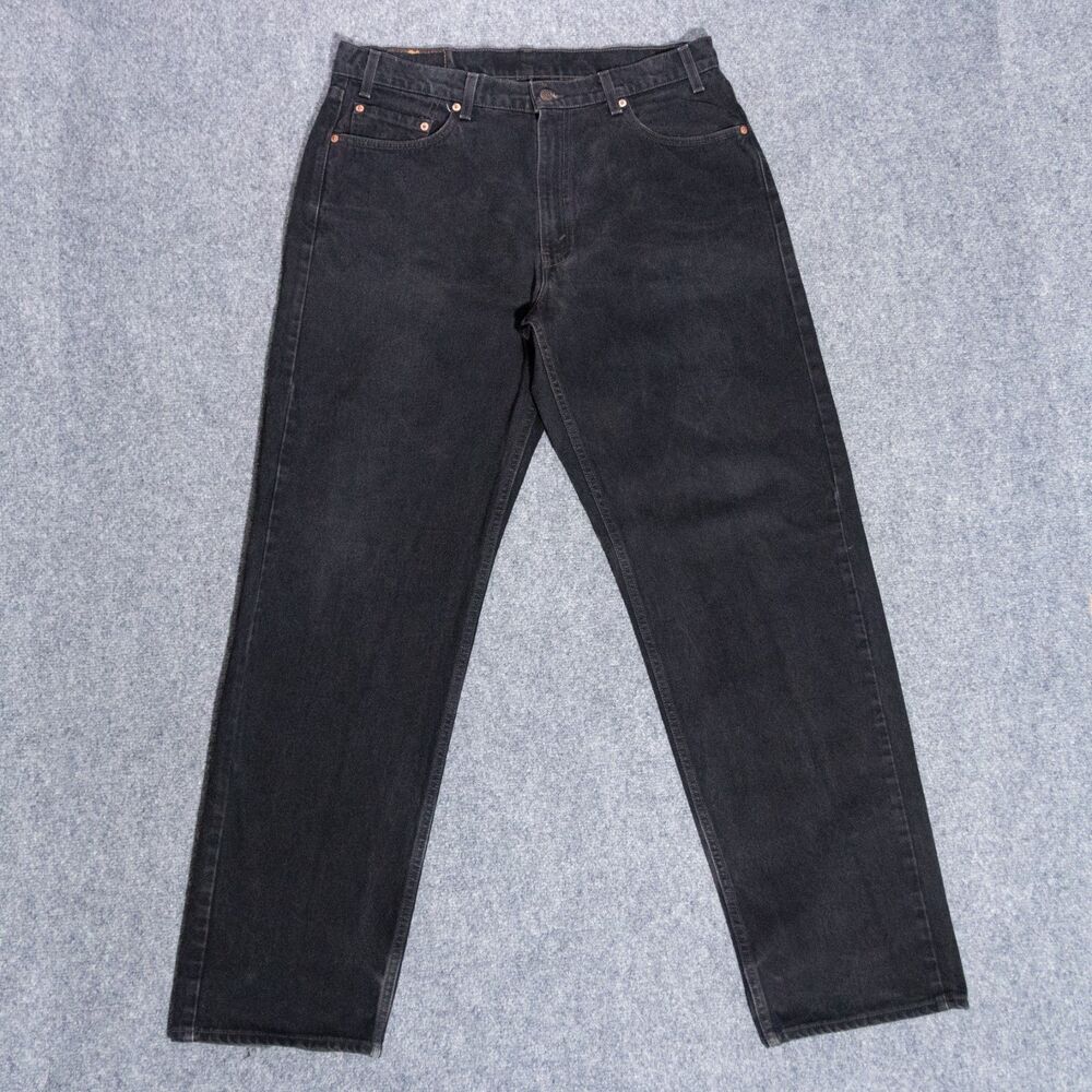 Vintage Levis 565 Jeans Men's 36x34 Black Loose Fit Straight Leg USA Made 1998